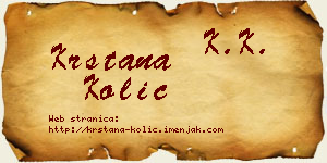 Krstana Kolić vizit kartica